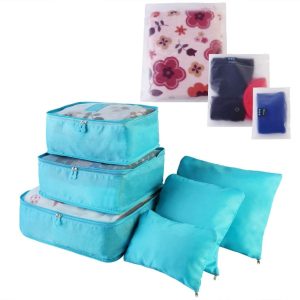 9-Piece Packing Cubes for Travel, Storage, and Organization - Blue