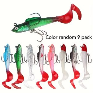 9 Pieces/box Of Random Color Decoy Bait, Artificial Lua Soft Bait, Glow-in-the-dark Bait, Fishing Gear