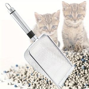 Cat Litter Shovel Stainless Steel Fine Mesh Cat Litter Sifter Shovel Cat Pet Excrement Shovel Tool