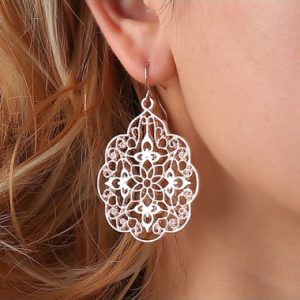 Modlily Rose Gold Alloy Hollow Design Earrings - One Size