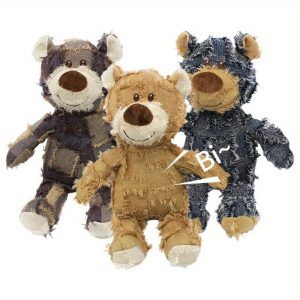 Squeaky Beggar Bear Toy For Dogs, Funny Splicing Plush Stuffed Toys, Bite Resistant Teeth Cleaning Dog Plaything Pet Supplies