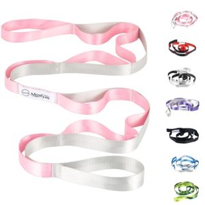 Stretching Strap Yoga Strap for Physical Therapy,10 Loops Yoga Straps for Stretching,Non-Elastic Stretch Strap for Pilates, Flexibility, Exercise, Str