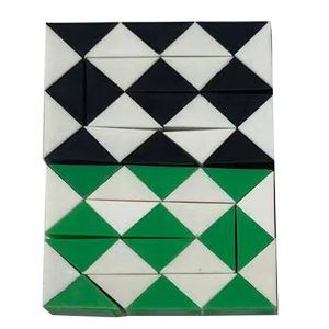 Ultra Mini Fidget Snake Cube Twist Puzzles (2-Pack) - Black/Green