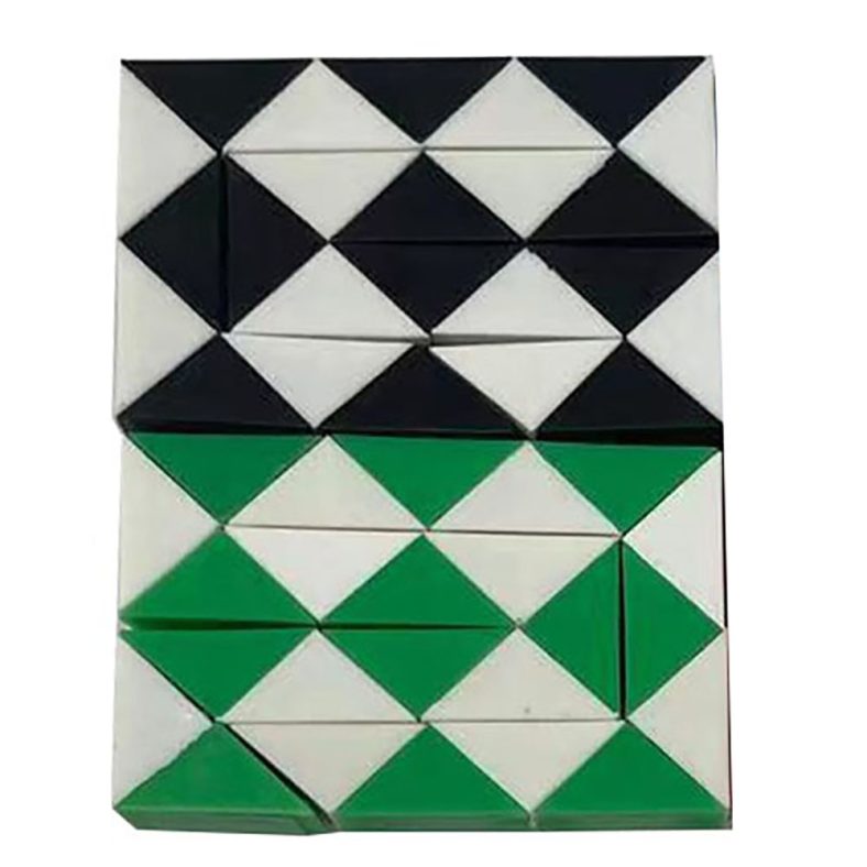 Ultra Mini Fidget Snake Cube Twist Puzzles (2-Pack) – Black/Green