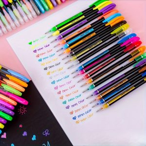 36- Set With Glitter Gel Pens, Highlighters & Colored Markers - Drawing, Graffiti & Note- - Ideal Gift For Students & Birthdays
