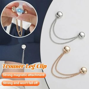4pcs Elegant Magnetic Clothing Clips - No-sew, Detachable & Reusable Fasteners For Shirts, Skirts, Pants - Alloy In Stylish Metallic Colors