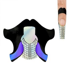 50pcs Nail Form Sticky Nail Forms for Builder Gel Reusable Sturdy Nail Extension Forms Nail Forms for Acrylic Nails Builder Gel Nail Forms, Self-Adhes