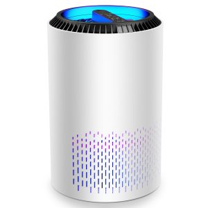 Air Purifiers For Home, Air Cleaner For Smoke Pollen Dander Hair Smell Portable With Sleep Mode Speed Control For Bedroom Office Living Room, Mk01- White