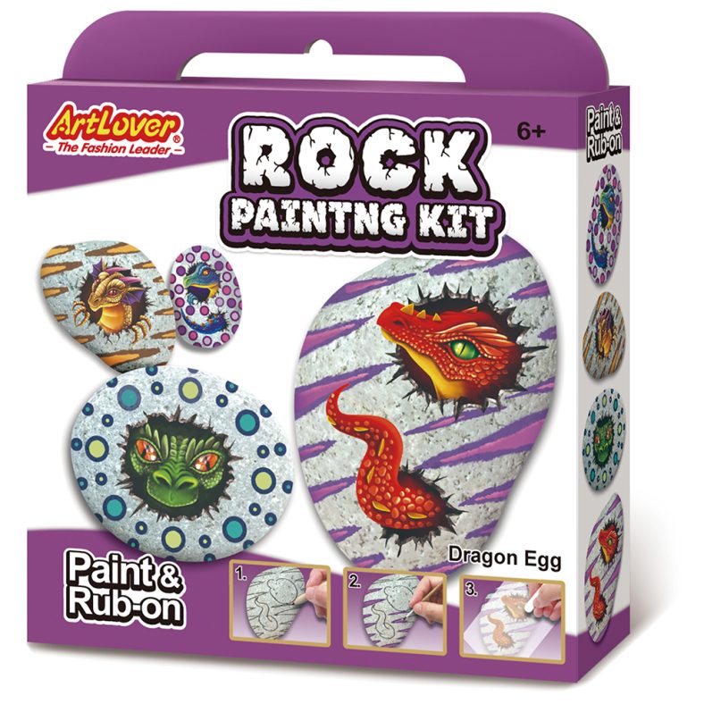 ArtLover® Rock Painting Kit – Red Dragon Egg