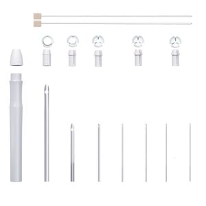 COLAYERIST 16 PCS Punch Needle Kit, Punch Needle Tool Adjustable Punch Embroidery Needles Kits, Punch Needle Kits Adults Beginner, DIY Craft Stitching