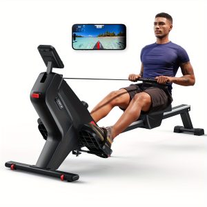 Magnetic/water Rowing Machines For Home, Compact And Saves Space - Vertical/folding Storage, 350 Lb Weight Capacity, Tablet Holder And Comfortable Seat Cushion