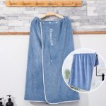 Modlily Bath Towels Dusty Blue Letter Print Tile – One Size