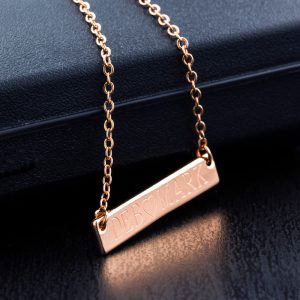 Personalized Bar Necklace - Rose