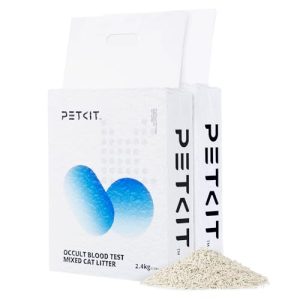 PETKIT 2024 New Occult Blood Monitoring Cat Litter, Mixed Tofu Bentonite Cat Litter, Ultra Absorbent Clumping Cat Litter, Odor Control and Dust Free 5