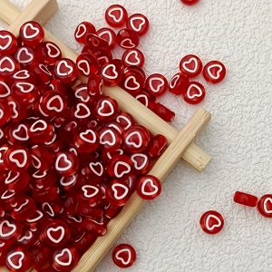 TEMU 100pcs Heart Acrylic Beads For Making - Handcraft Supplies, Jewelry Making Supplies