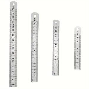 TEMU 4pcs/pack Stainless Steel Rulers, Double Sided Metal Rulers Steel Rulers For Students, Architects, Teachers 10 15 20 30 Cm