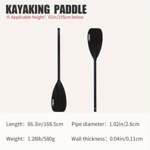 TEMU Koetsu Lightweight Aluminum Kayak Paddle - Dual-headed, & Paddleboards, Ideal For Teens Under 5ft, Kayak Accessories