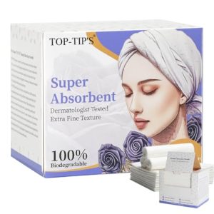 Top-Tip’s Disposable Face Towels - Biodegradable Soft Dry Facial Tissue, Face Towelettes Disposable, Makeup Remover Dry Face Wipes Tissue for Women,