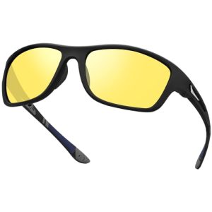 Tskestvy Night Driving Glasses for Men Women Polarized Anti Glare Night Vision Goggles Amber Yellow HD Lenses