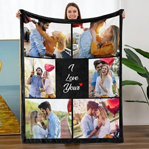 TURMTF for Her Girlfriend Boyfriend Wife, Personalized Custom Blanket with Photo to Couple, Birthday Christmas Wedding Gifts for Wife, Women Gifts (MO