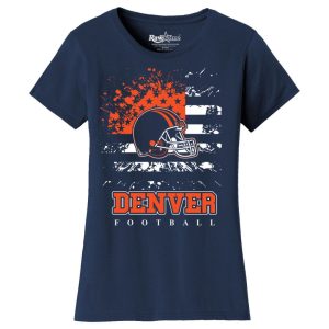 Women's Star-Spangled Football Short-Sleeve T-Shirts - Small - Denver