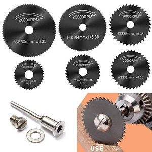 6 Pcs Rotary Drill Saw Blades, Steel Saw Disc Wheel Cutting Blades with 1/8" Straight Shank Mandrel for Dremel Drills Rotary Tools(Power Tools are not