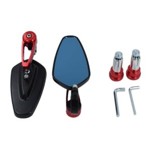 7/8" Motorcycle Mirrors,Bar End Rear View Mirrors Compatible with Honda Grom,Ducati, Suzuki,Yamaha, Kawasaki and More (red)