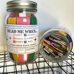 Bible Verses in A Jar, Color Coded Bible Verses Jar for Emotions and Feelings, Jesus Scripture Jar, Bible Verses Prayer Cards, Christian Bible Gift Ch