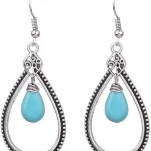 Boho Earrings For Women Dangling,Earrings Boho Trendy,Vintage Earrings,Silver Boho Earrings,Statement Earrings For Women turquoise6