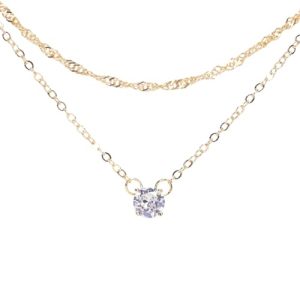 Diamond Necklaces for Women, 14K Gold Plated Layered Cubic Zirconia Dainty Long Lariat Necklace Simple Trendy CZ Pendant Necklaces Gifts for Women 13+