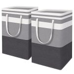 DZOMK 2-Pack Large Laundry Basket,75L Collapsible Large Laundry Baskets with Easy Carry Handles Freestanding Waterproof Clothes Hamper Storage Basket