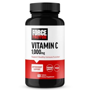 FORCE FACTOR Vitamin C 1000mg Immune Support Supplement, Vitamin C Supplement Immunity Vitamins Plus Antioxidant Support, Premium Quality, Vegan, 60 V