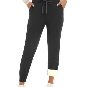 GAYHAY Fleece Lined Sweatpants Women- Winter Warm Sherpa Lined Athletic Joggers Pants with Pockets Sweatpants XX-Large 1#black