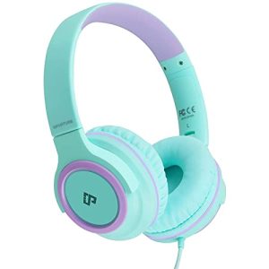 INFURTURE Kids Headphones with Microphone for Children Boys Girls, Volume Limit 94dB, On Ear Headphones,Wired Headphones for Teens School, Travel, Com
