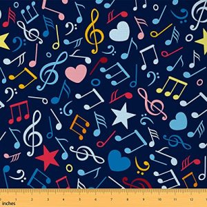 Music Fabric by The Yard Musical Notes Upholstery Fabric for Chairs Rotating Music Decorative Fabric for Clothing Quilting Sewing Rock Music Grunge St