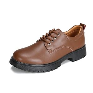 Ruiatoo Dress Shoes for Women Comfort Lace-Up Platform Oxford Shoes Round Toe Oxford Dress Shoe 6.5 Brown