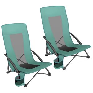 SONGMICS Portable Beach Chairs Set of 2 UGCB067C01
