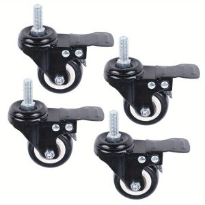 TEMU 4pcs M10 Steering Rollers With Brake Transport Rollers Heavy-duty Rollers 120 Kg Roller