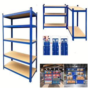 TEMU 5-tier Heavy-duty Shelving Units - Garage Shelving Units - Shed Storage Racking Shelf Metal Boltless - 875kg Capacity 175kg Per Shelf For