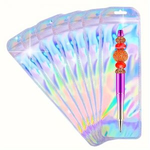 TEMU 50pcs - Silvery & , Resealable Zippered Pouches For Brushes, Pens, Lipsticks & Jewelry - For Businesses