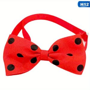 TEMU Polka Dot Bow Tie Pet Dog Collars Adjustable Necklace Collar Safety Bow Tie Collars Dog Pet Supplies