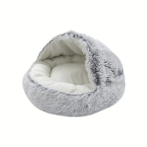 TEMU Soft Comfy Fluffy Calming Donut Beds Warm Bed Pet Round Beds