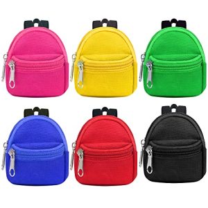UNICORN ELEMENT 6pcs Doll Backpacks, Mini Zipper School Bags for Dolls, Cute Doll Bags School Supplies Backpack for Doll Accessories