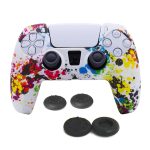 Yolistar Zubehör für PS5 Controller, PlayStation 5 Controller Hülle Skin, Silikon Anti-Rutsch Controller Hülle Grip Skin x 1 (Tarnung Weiß) mit 4
