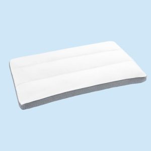 YOUR MOON Ultra Thin Flat Pillows Standard Size for Sleeping, 2.7 Inch Slim Pillows for Stomach Sleeper, Soft Down Alternative Bed Pillows (Stripe Whi