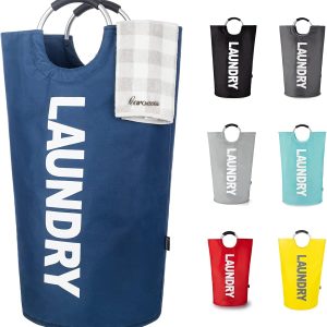 Caroeas 90L Laundry Basket (13 Colors), Waterproof Laundry Hamper, Laundry Bag with Padded Handles, Clothes Hamper Stands Up Well, Collapsible Laundry