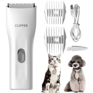 Dog Grooming Kit Clipper for Thick Coat Low Noise Cordless Cat Hair Trimmer Rechargeable Shaver Pet Grooming Tools for Small and Large Animals