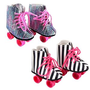 Ebuddy 18 inch Doll Shoes Doll Accessories 2 Pairs Rockin Roller Skates for 18 inch Dolls