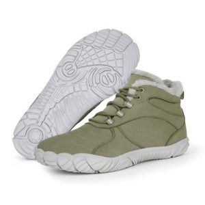 Hike Winter Footwear Barefoot Boots Mens Womens, Waterproof Winter Snow Boots, Warm Ankle Booties, Wide Toe Barefoot Hiking Boots, Non-Slip Zero Drop