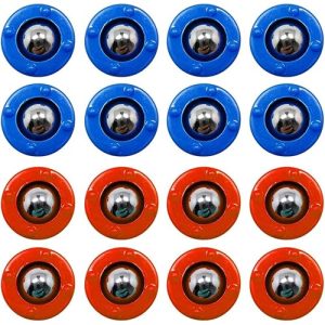 KETIEE 16PCS Mini Shuffleboard Pucks Equipment Rollers Set, Shuffleboard Rollers Replacement Curling Accessories Free Sliding Bead Home Game for Famil